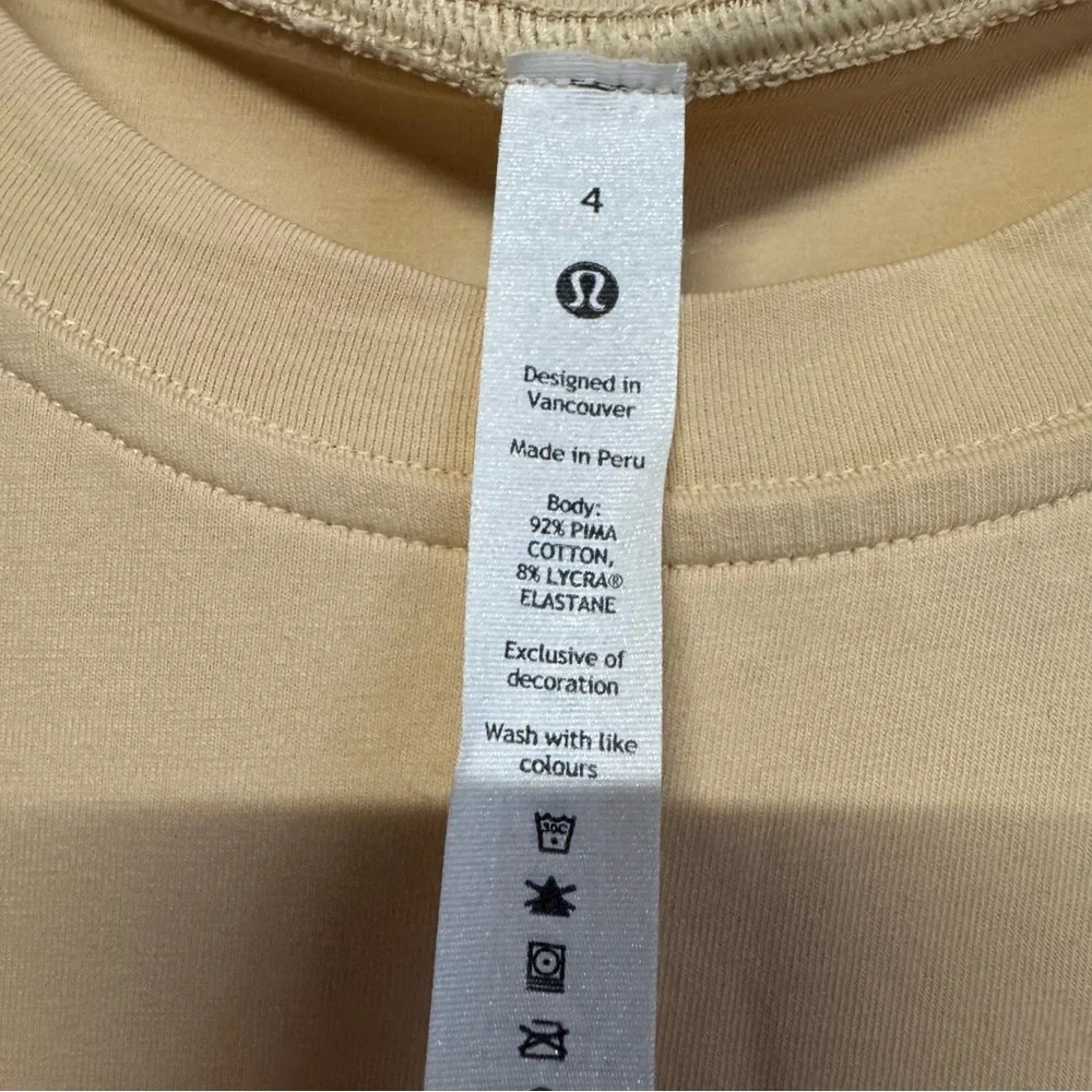 LULULEMON Cotton Wrap-Front T-Shirt Dress yellow
